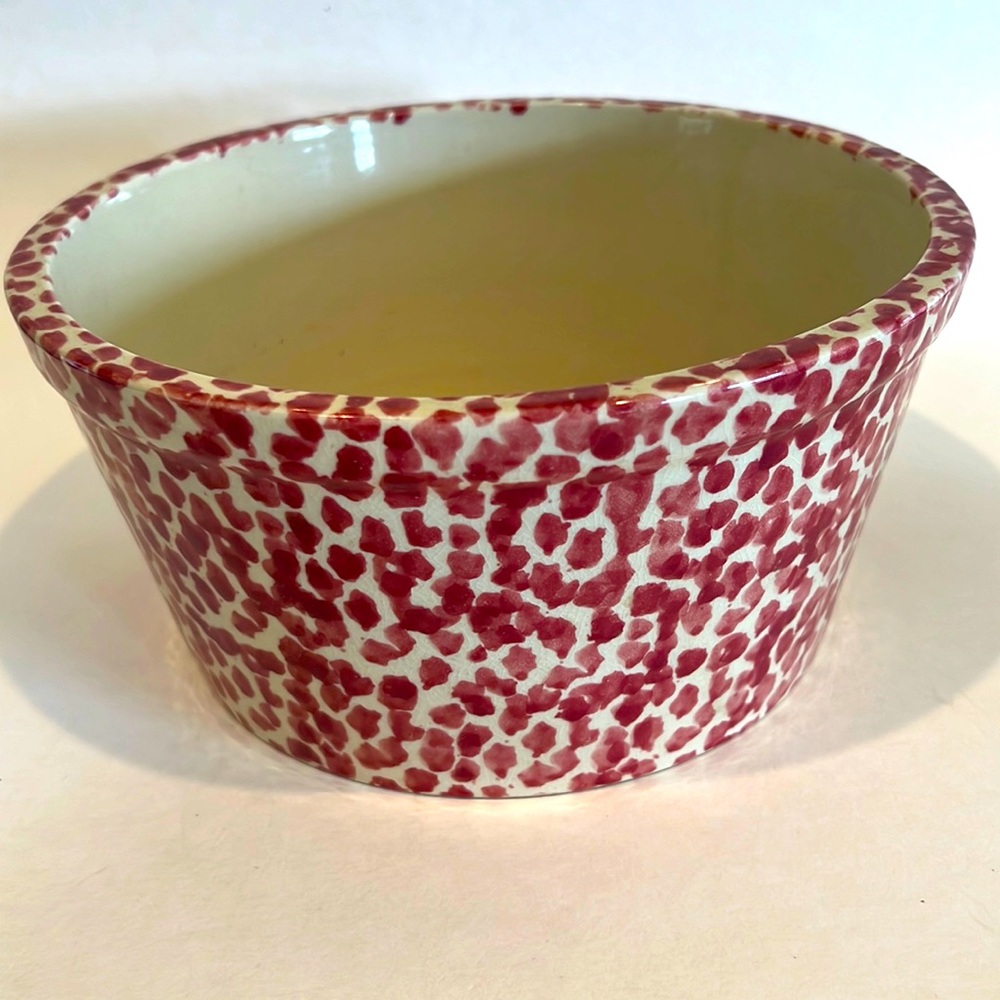 Sponge-wear Pink/Cream Bowl 4”H 8.5”Across Top 6.5” Across Bottom